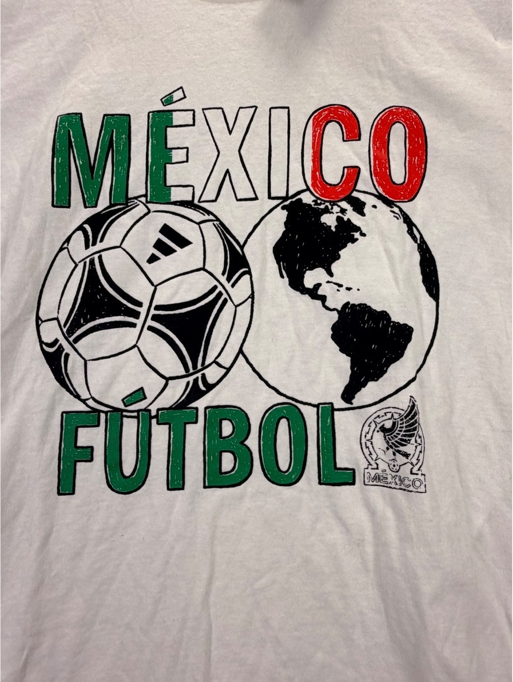 Adidas Mexico World Tee White Graphic T-Shirt Men’s M